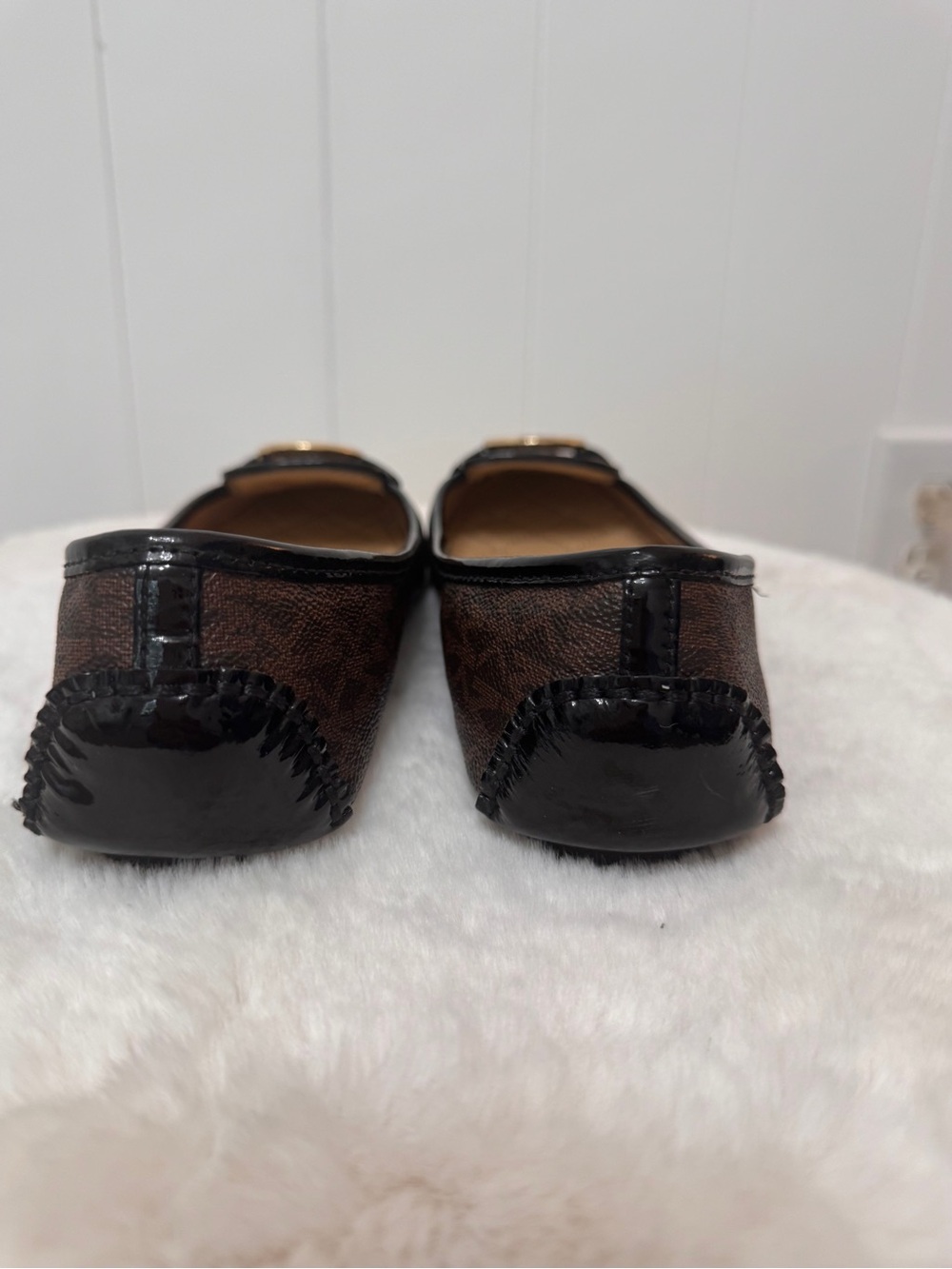 Michael Kors Dark Brown MK Logo Quilted Insole Loafers - Picture 3 of 7